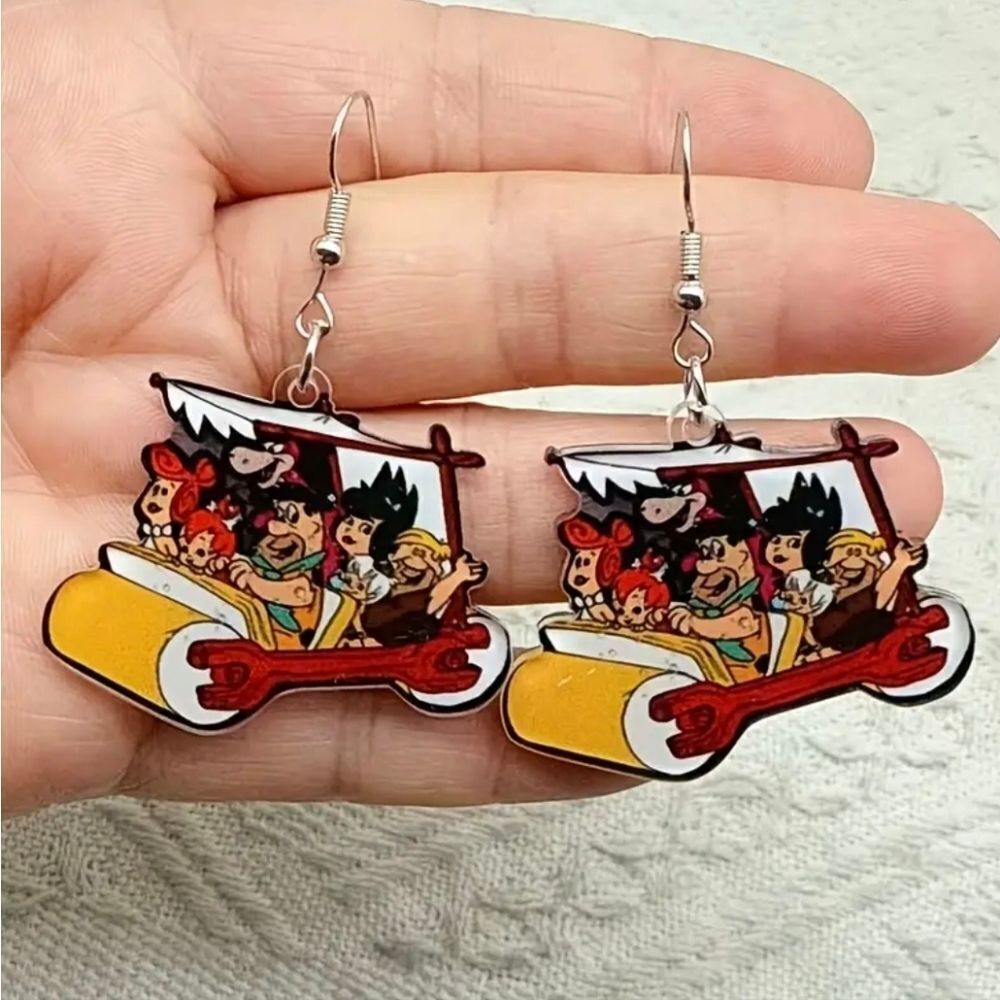 Flintstones Resin Earrings